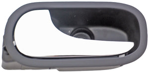 New Interior Door Handle, Rear Left, Chrome Lever Black Housing - Dorman 82633