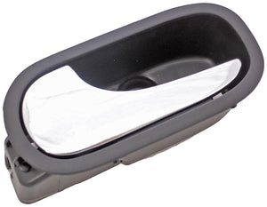 New Interior Door Handle, Rear Left, Chrome Lever Black Housing - Dorman 82633