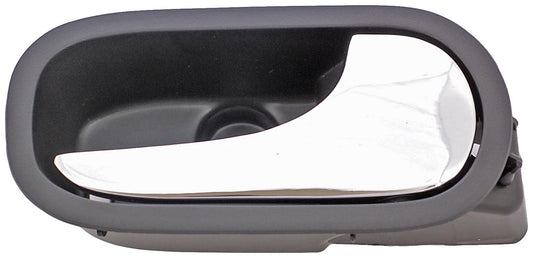 New Interior Door Handle, Rear Right, Chrome Lever Black Housing - Dorman 82634