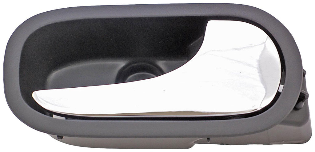New Interior Door Handle, Rear Right, Chrome Lever Black Housing - Dorman 82634