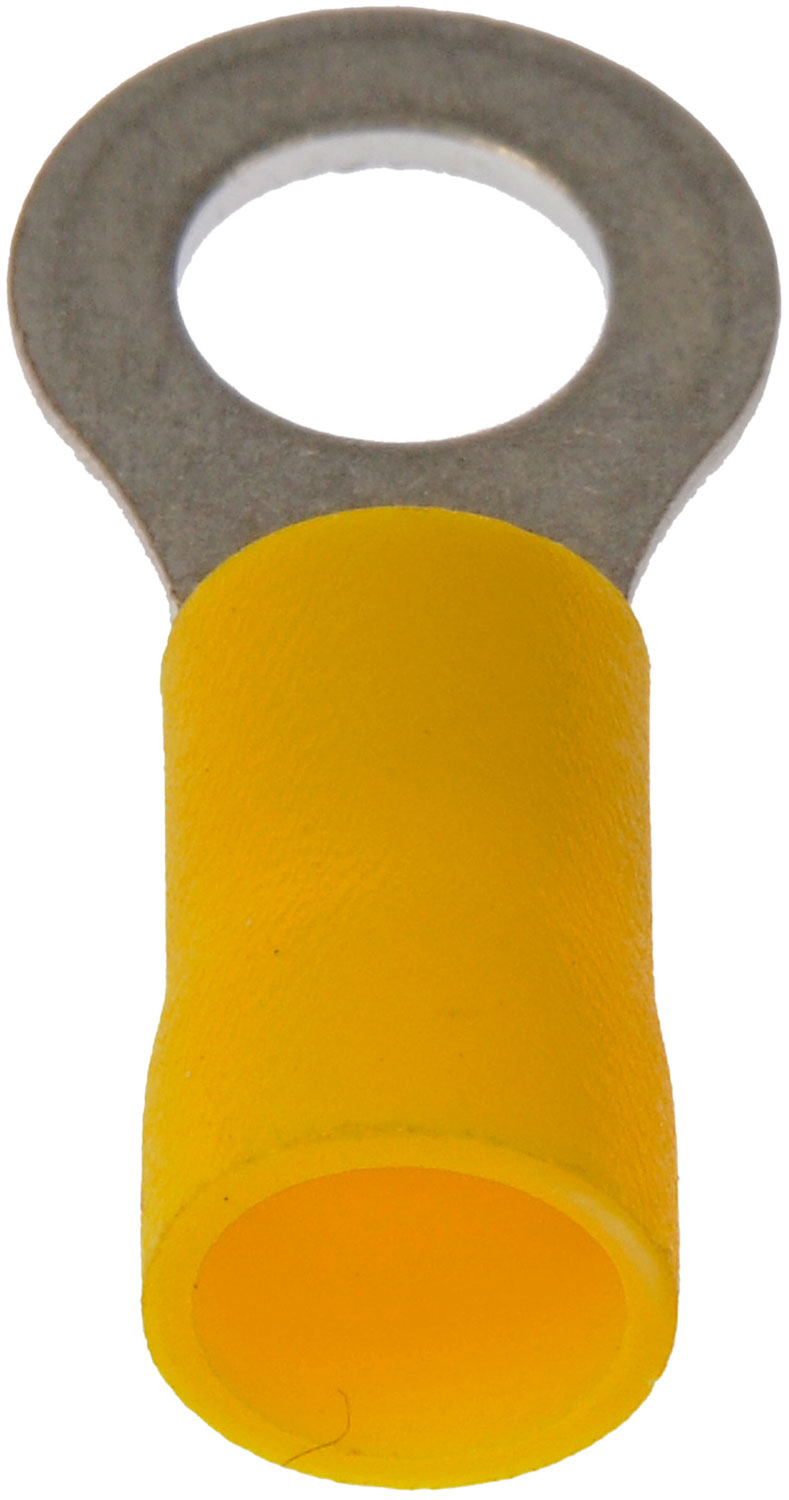 12-10 Gauge Ring Terminal, 1/4 In., Yellow - Dorman# 638-209