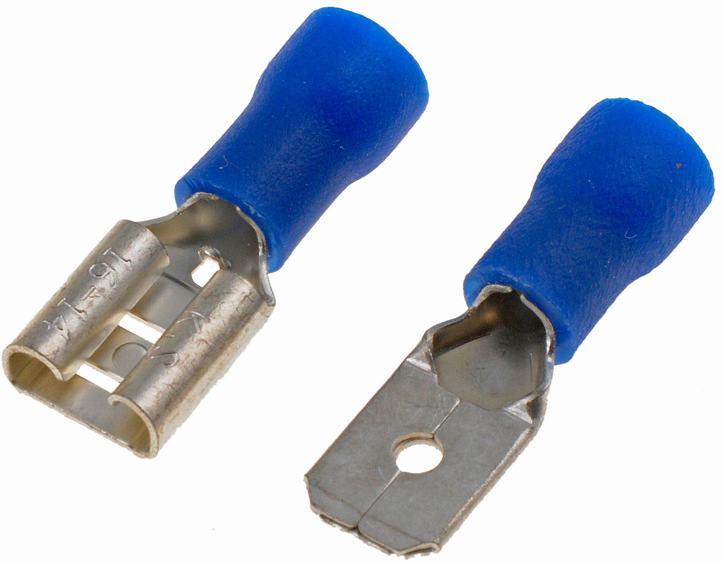 16-14 Gauge Male/Female Set Bullet Terminal, .250 In., Blue - Dorman# 85449