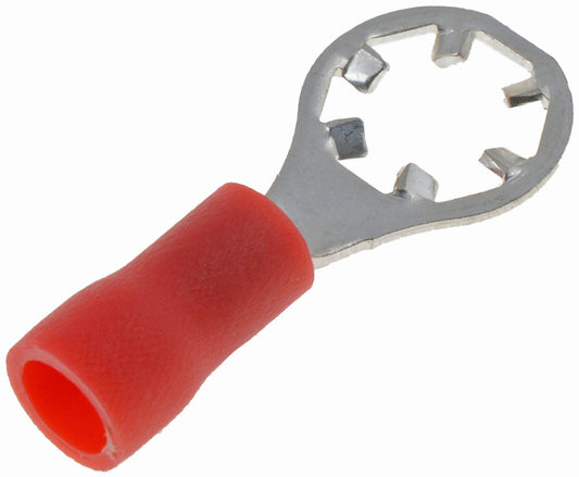 22-18 Gauge Star Ring Terminal, No. 10, Red - Dorman# 86422