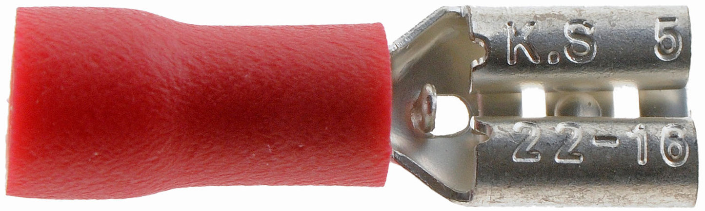 22-18 Gauge Female Disconnect, .187 In., Red - Dorman# 86425