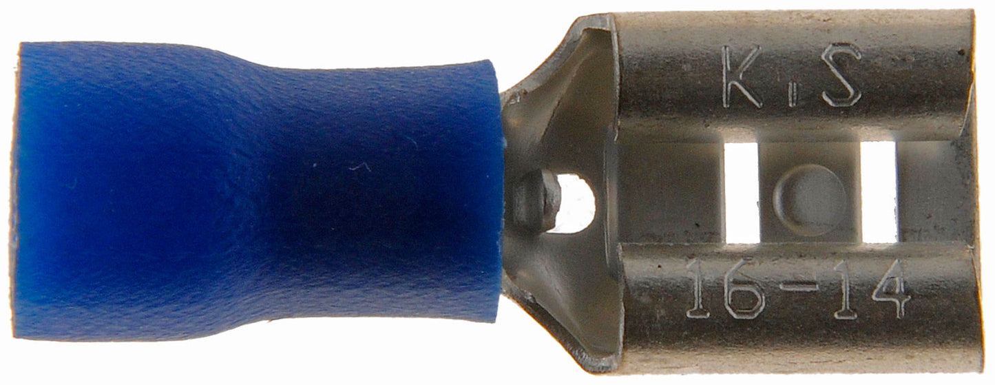 16-14 Gauge Female Slide Disconnect Terminal, .250 In., Blue - Dorman# 638-256