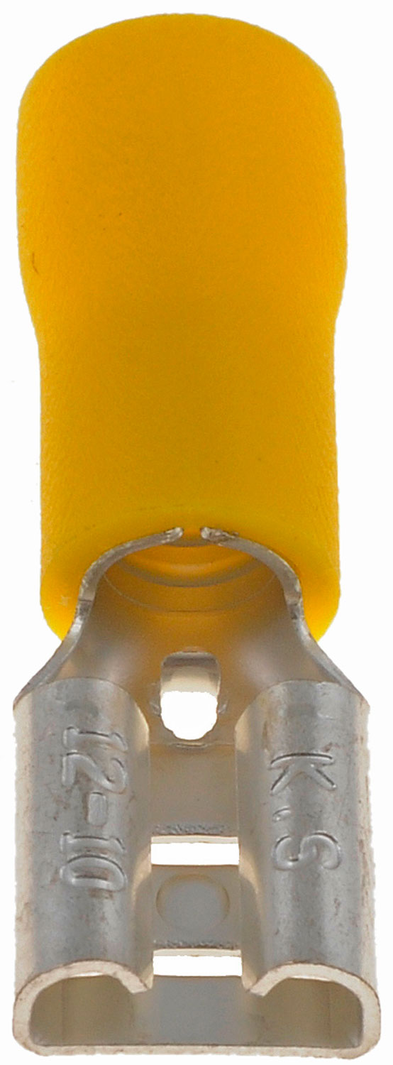 12-10 Gauge Female Quick Disconnect, .250 In., Yellow - Dorman# 85488