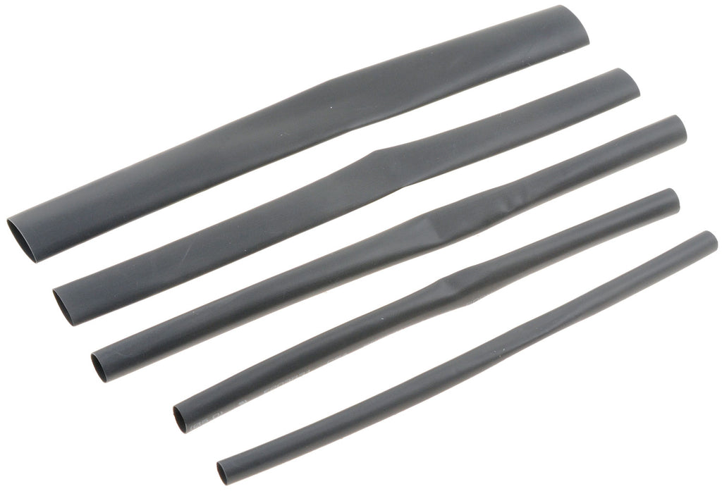 6 In. Black Assorted Widths Heat Shrink Tubing Polyolefin - Dorman# 85611