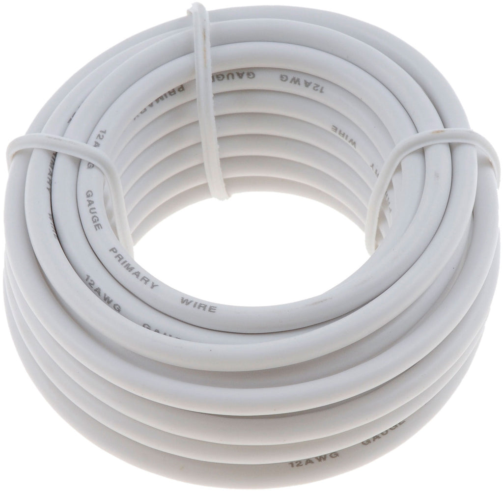 12 Gauge White Primary Wire- Card - Dorman# 85711