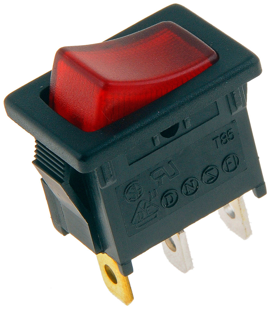 Rocker Electrical Switches Rectangular Style - Mini - Red Glow - Dorman# 85915