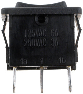 On-Off-On Mini Non-Glow Black Rectangular Style - 10 Amp Switch - Dorman# 85969