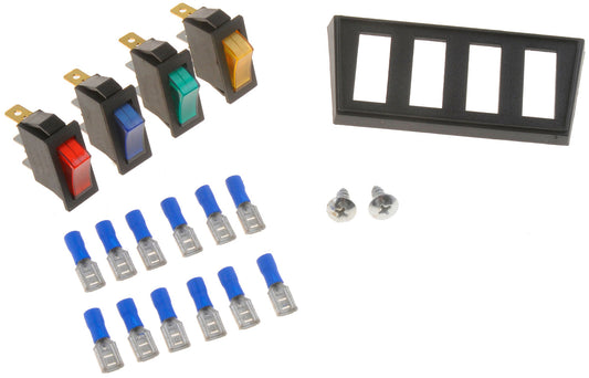 Multiple Rocker Electrical Switch Kit Red, Blue, Amber & Green - Dorman# 86923