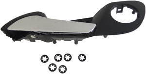 Int Door Handle Front Left w/ Hole Kit Chrome Lever Black Housing - Dorman 88583