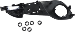 Int Door Handle Front Left w/ Hole Kit Chrome Lever Black Housing - Dorman 88583
