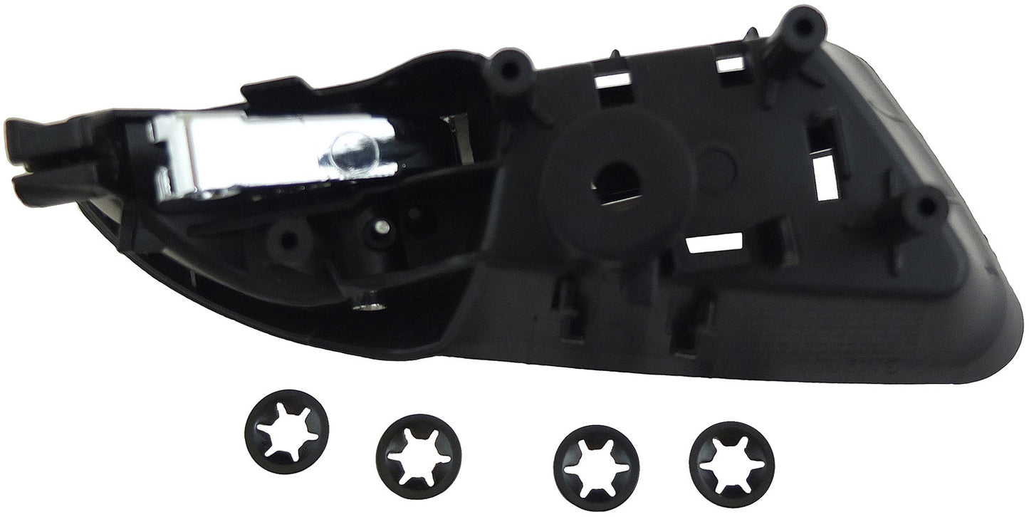 Interior Door Handle Rear Left Kit Chrome Lever Black Housing - Dorman# 88585