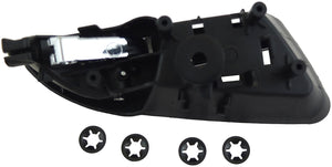 Interior Door Handle Rear Left Kit Chrome Lever Black Housing - Dorman# 88585