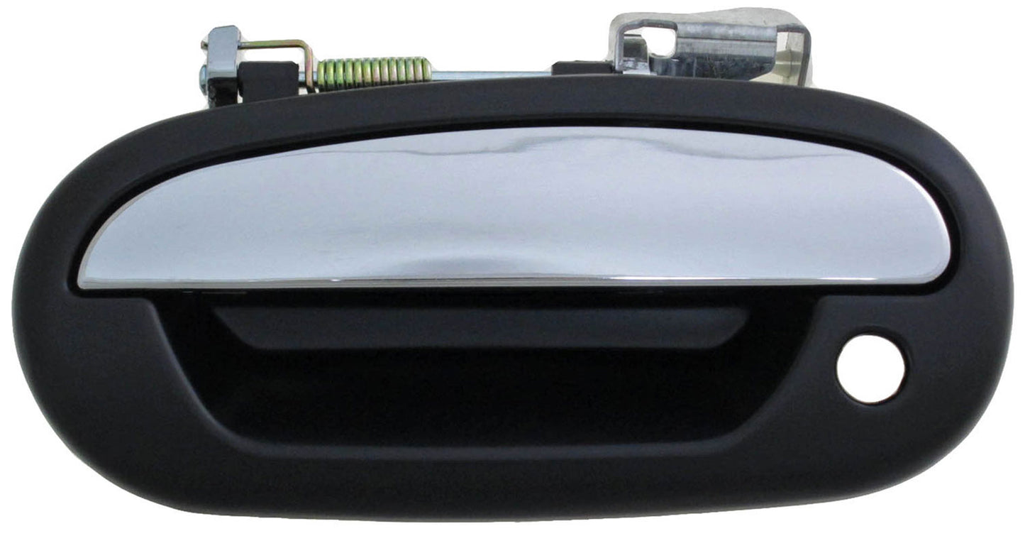 Black Ext Door Handle Front Left No Keypad Hole Chrome Lever Smooth - 90670
