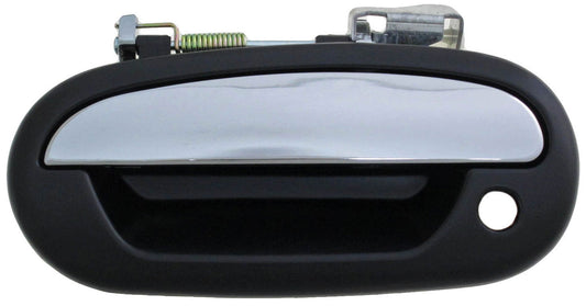 Black Ext Door Handle Front Left No Keypad Hole Chrome Lever Smooth - 90670