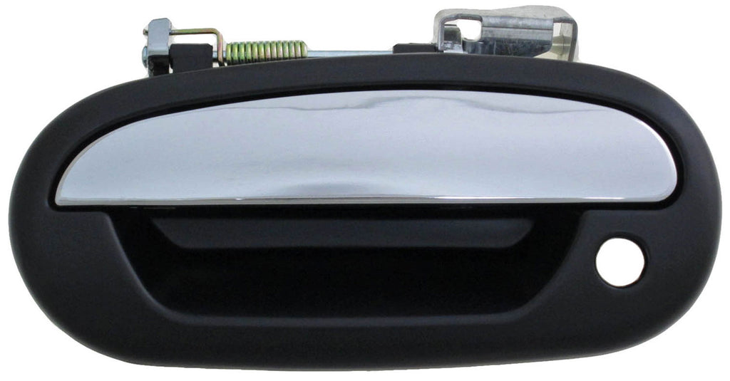 Black Ext Door Handle Front Left No Keypad Hole Chrome Lever Smooth - 90670