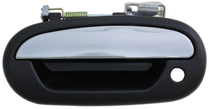 Black Ext Door Handle Front Left No Keypad Hole Chrome Lever Smooth - 90670