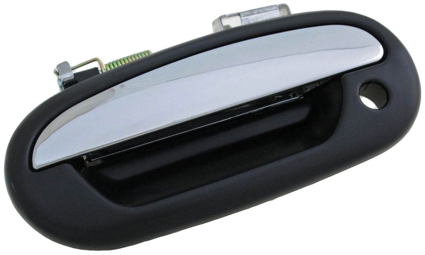Black Ext Door Handle Front Left No Keypad Hole Chrome Lever Smooth - 90670
