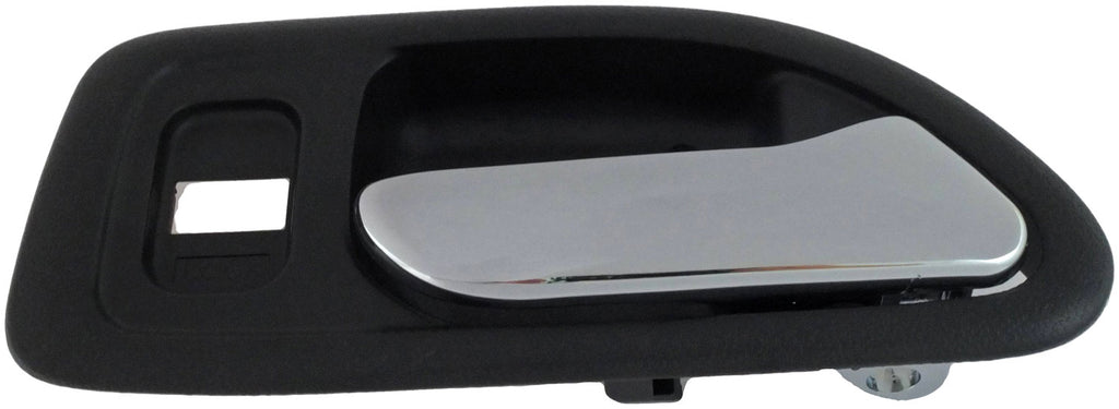 Int Door Handle Front Right w/o Power Window Hole Chrome Dark Gray, Dorman 92413