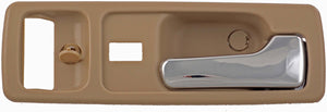 Interior Door Handle Front Right With Power Lock Chrome/Beige - Dorman# 92591