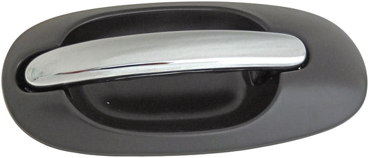 Ext Door Handle Side Sliding Left w/ Keyhole Chrome Lever Black Housing - 93603