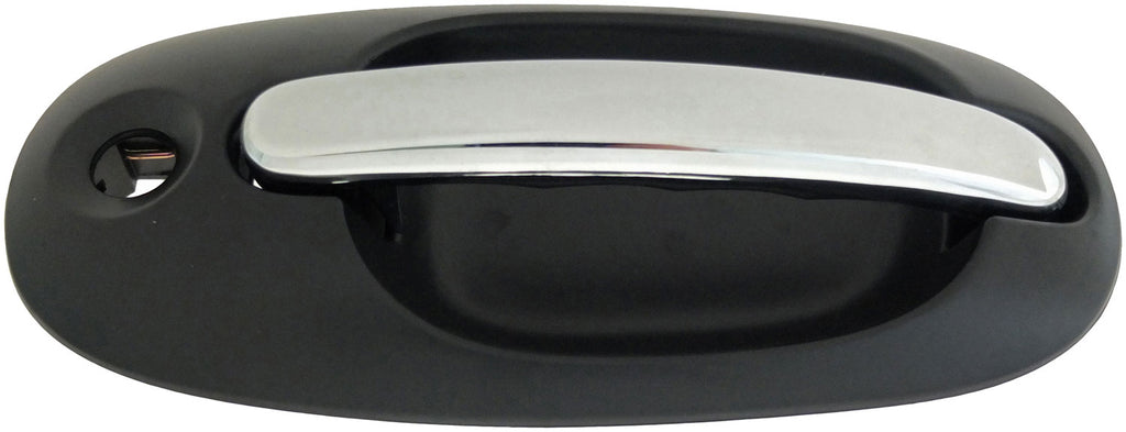 Ext Door Handle Side Sliding Right w/ Keyhole Chrome Lever Black Housing - 93604