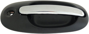 Ext Door Handle Side Sliding Right w/ Keyhole Chrome Lever Black Housing - 93604