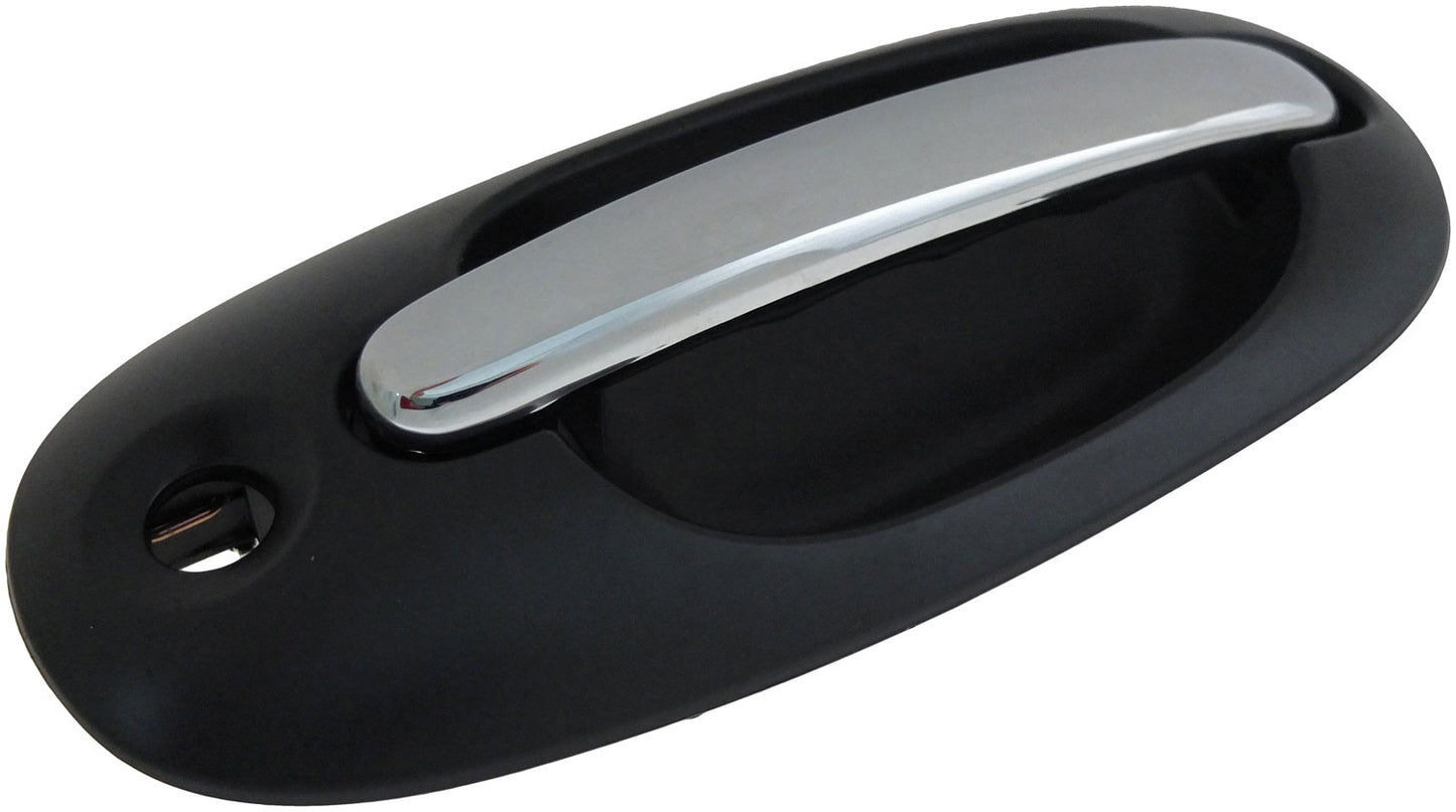 Ext Door Handle Side Sliding Right w/ Keyhole Chrome Lever Black Housing - 93604