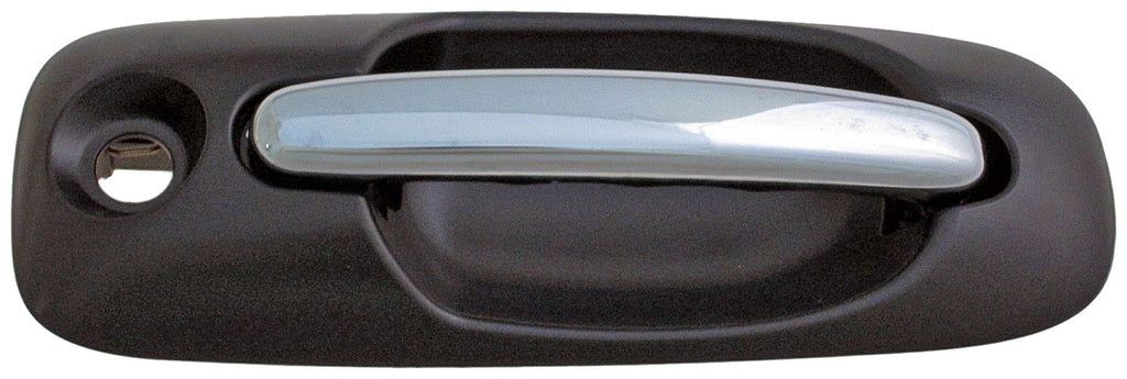 Ext Door Handle Front Right w/ Keyhole Chrome Lever Black Housing - Dorman 93608