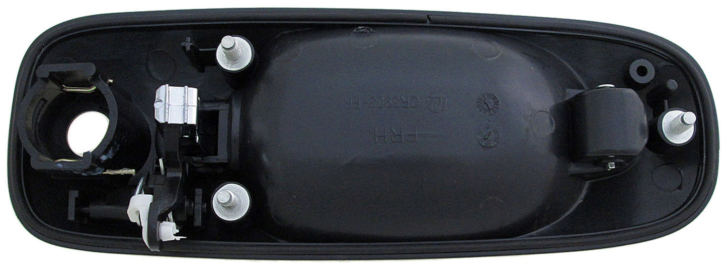 Ext Door Handle Front Right w/ Keyhole Chrome Lever Black Housing - Dorman 93608