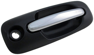 Ext Door Handle Front Right w/ Keyhole Chrome Lever Black Housing - Dorman 93608