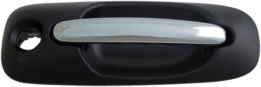 Ext Door Handle Side Sliding Left w/ Keyhole Chrome Lever Black Housing - 93610