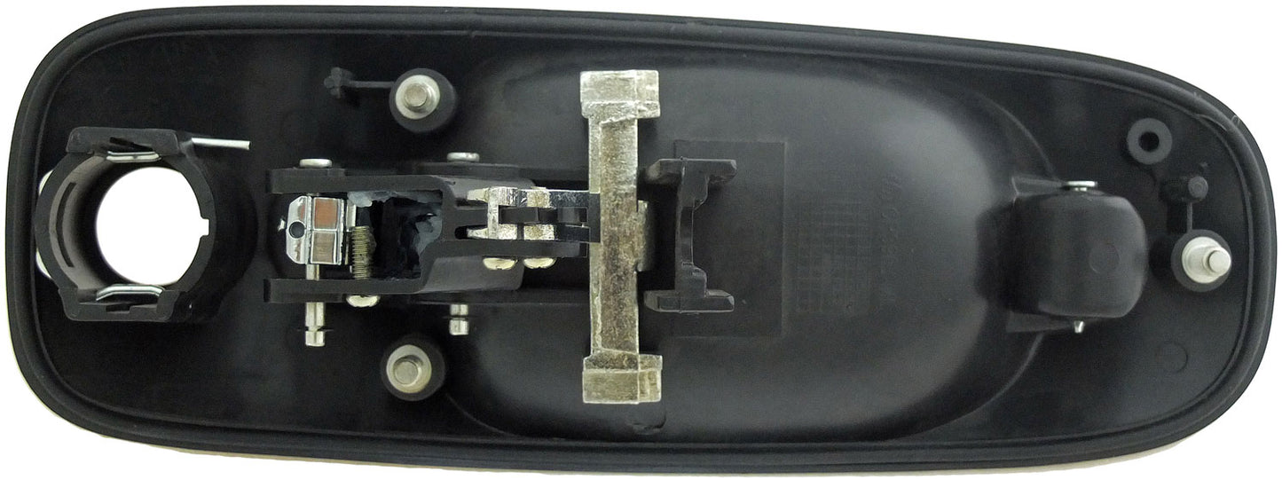 Ext Door Handle Side Sliding Left w/ Keyhole Chrome Lever Black Housing - 93610