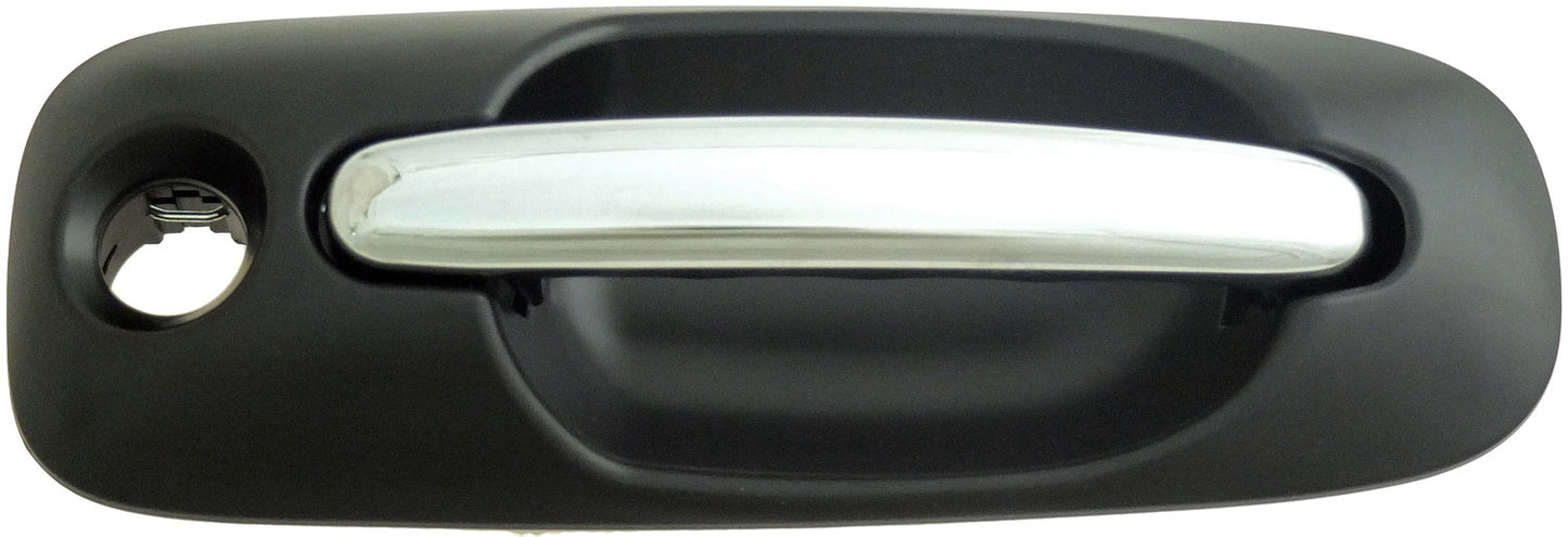 Ext Door Handle Side Sliding Right w/ Keyhole Chrome Lever Black Housing - 93611