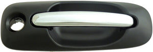 Ext Door Handle Side Sliding Right w/ Keyhole Chrome Lever Black Housing - 93611