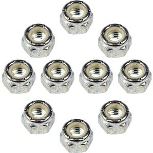 10 Hex Lock Nuts With Nylon Ring - Grade 2 Thread Size 7/8-9 In. Dorman 250-018