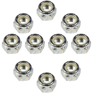 10 Hex Lock Nuts With Nylon Ring-Grade 2- Thread Size: 1/8 In. (Dorman #250-019)