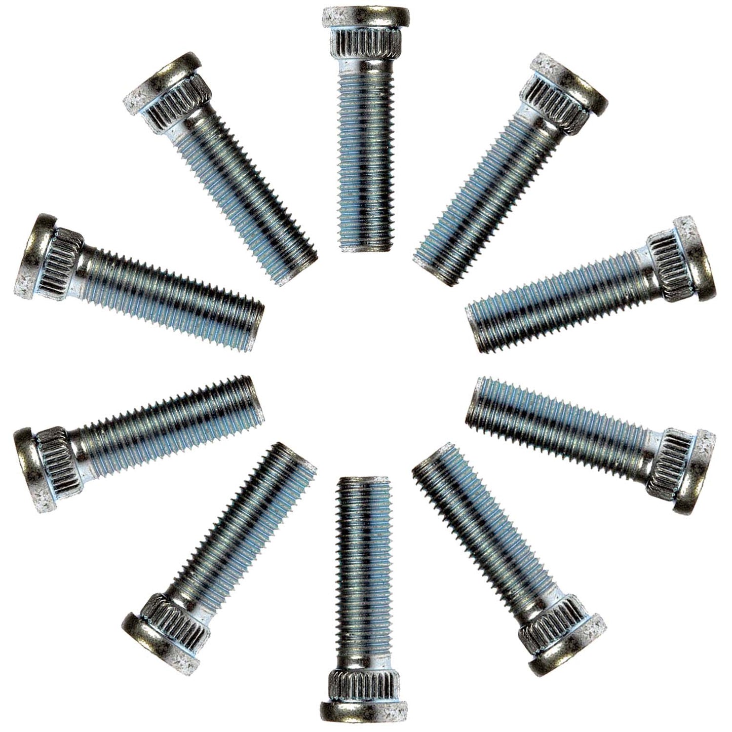 10 Wheel Lug Studs (Dorman #610-414) M12-1.50 Serrated 14.38mm Knurl 45mm Length
