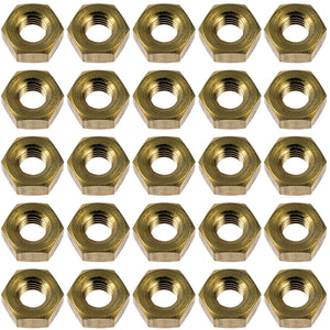 25 Hex Nuts - Metric Brass - M10-1.5x65 - Hex 13.85 mm (Dorman #680-155)