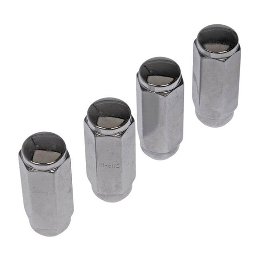 Four (4) Wheel Nut Chrome Duplex Acorn Extra Long 9/16-18 (Dorman #711-514)