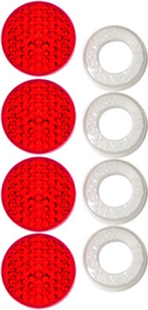 Pack of Four Red Reflecting Fastener Caps - Cruiser# 82226