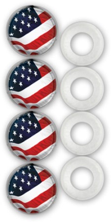 Pack of Four Fastener Caps w/ Flag Graphic - Cruiser# 82300