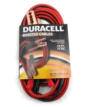 Duracell Jumper Booster Cable, Light Grade, 10 ga 12 ft, Copper Clad 04571