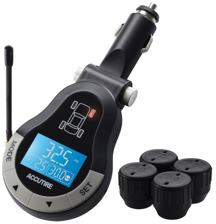RF Digital TPMS for Automobiles w/ 4 Transmitters & Receiver - Accutire# MS-4378