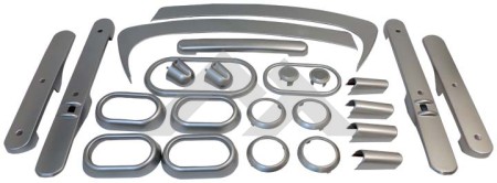 One New Complete Interior Trim Kit (4-Door; Brushed Silver) - Crown# RT27032