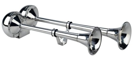 The Dominator Stainless Steel Dual Trumpet - Wolo Model# 125 (Marine Grade)
