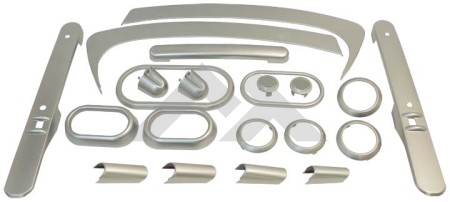 One New Complete Interior Trim Kit (2-Door; Brushed Silver) - Crown# RT27031
