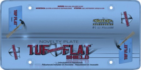 Blue Polycarbone "Tuf" Flat License Plate Shield - Cruiser# 76400